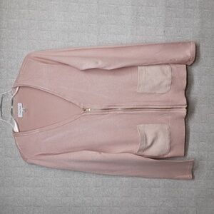 Calvin Klein Women's Pink Zipper Front Cardigan Sweater